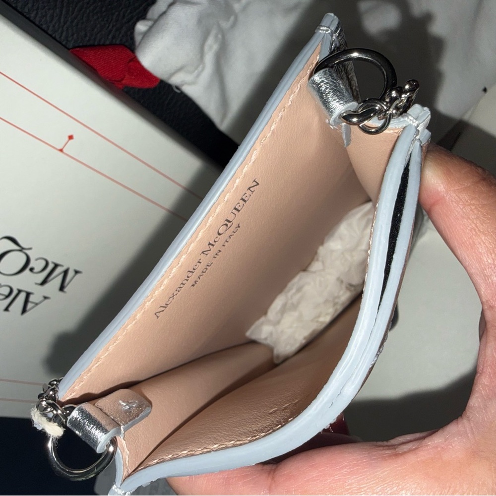 Alexander McQueen Quilted Metallic Silver Chain Shoulder Bag - Picture 7 of 13